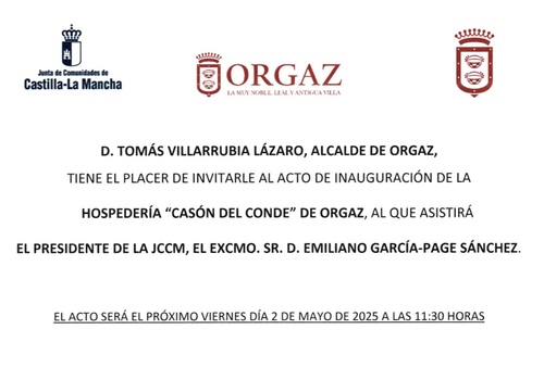 INAUGURACIÓN HOSPEDERÍA DE ORGAZ