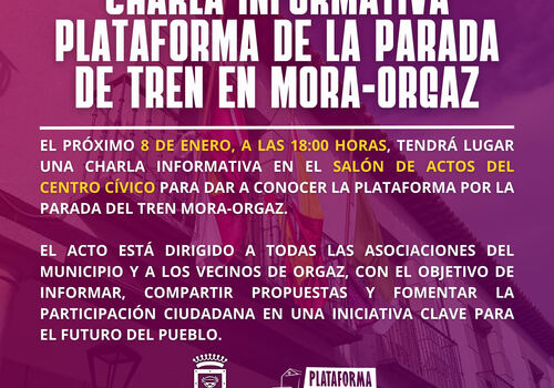 CHARLA INFORMATIVA | PLATAFORMA PARADA DE TREN MORA-ORGAZ 