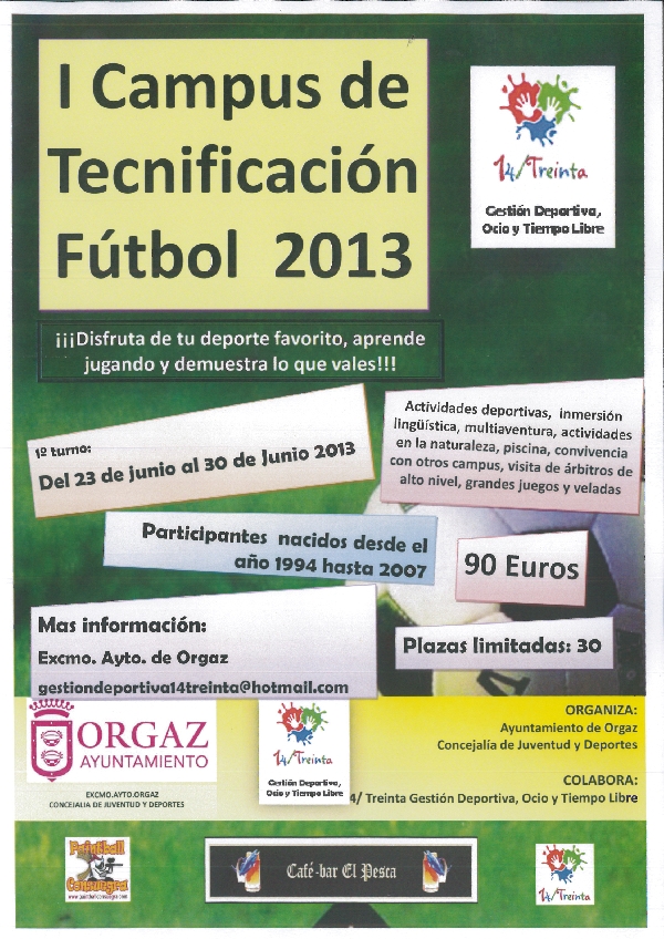 I CAMPUS DE TECNIFICACIÓN FÚTBOL DE ORGAZ