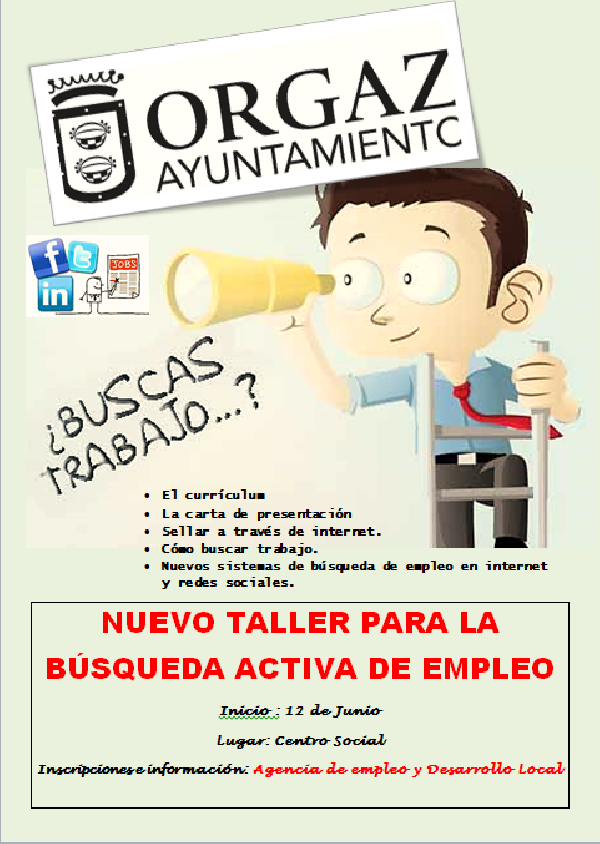 NUEVOS TALLERES DE BÚSQUEDA ACTIVA DE EMPLEO