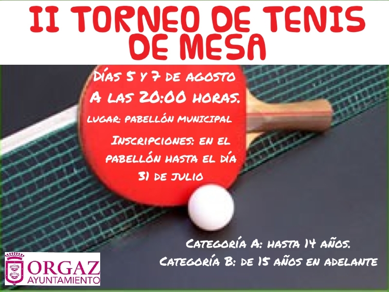 II TORNEO DE TENIS DE MESA