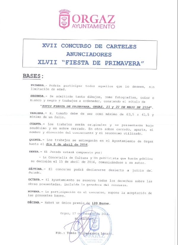 CONCURSO CARTELES XVLII FIESTA DE PRIMAVERA