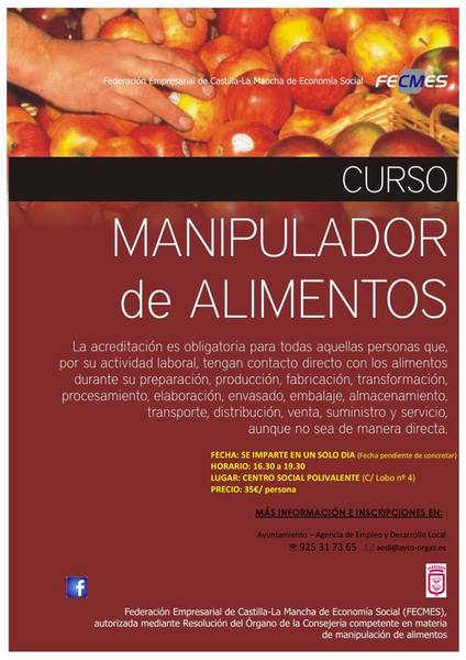 CURSO MANIPULADOR DE ALIMENTOS 