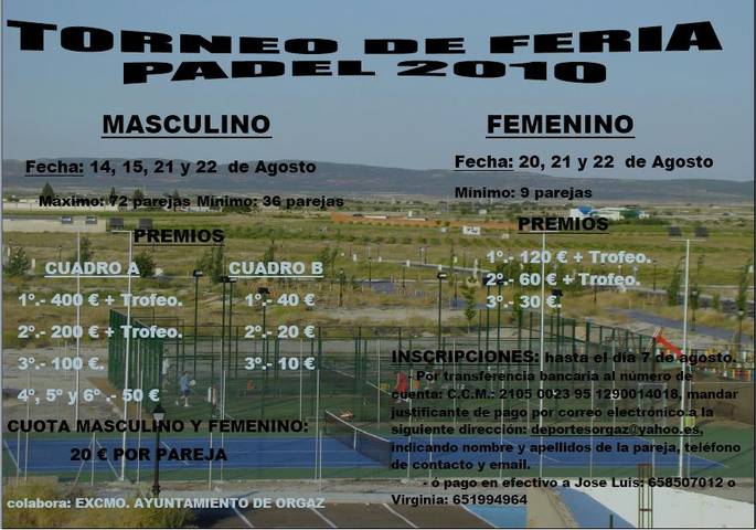 TORNEO DE PADEL FERIA 2010