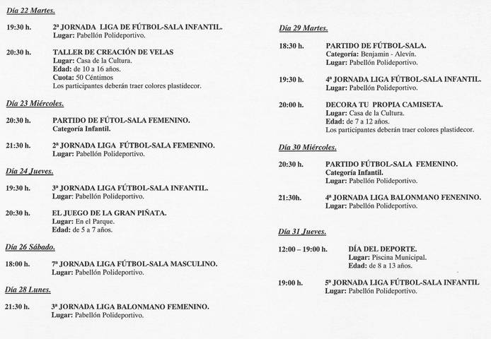 Jornadas liga de futbol-sala infantil