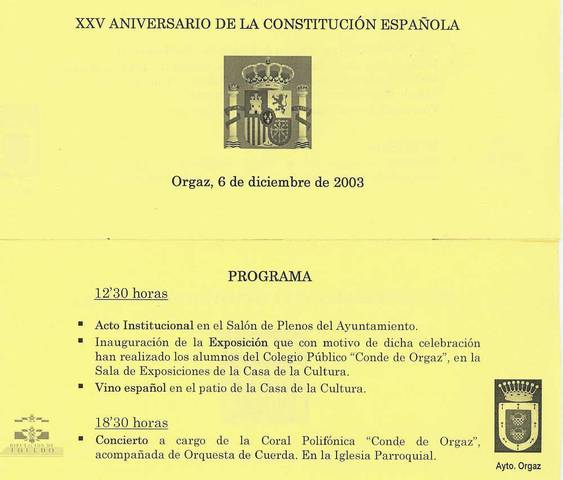 XXV ANIVERSARIO DE LA CONSTITUCIÓN ESPAÑOLA