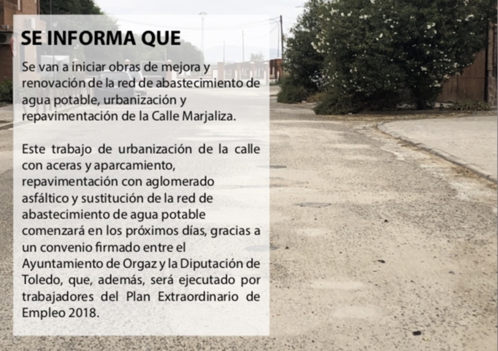 OBRAS EN LA CALLE MARJALIZA 