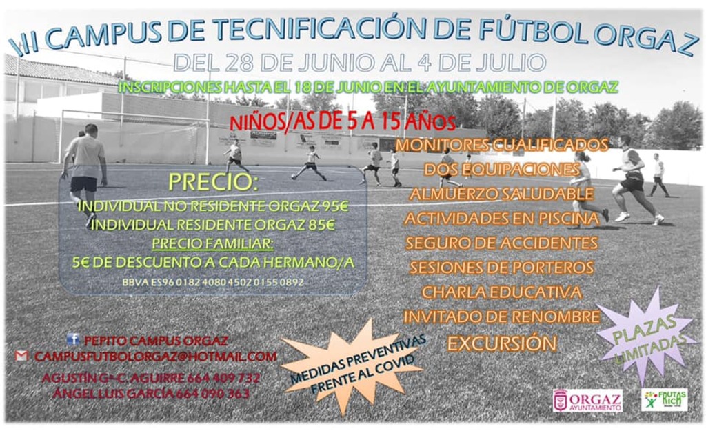 INSCRIPCIÓN III CAMPUS DE TECNIFICACIÓN DE FÚTBOL 