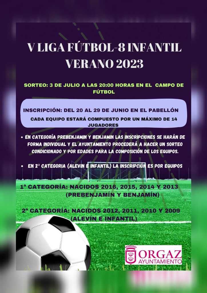 V LIGA FÚTBOL-8 INFANTIL. VERANO 2023