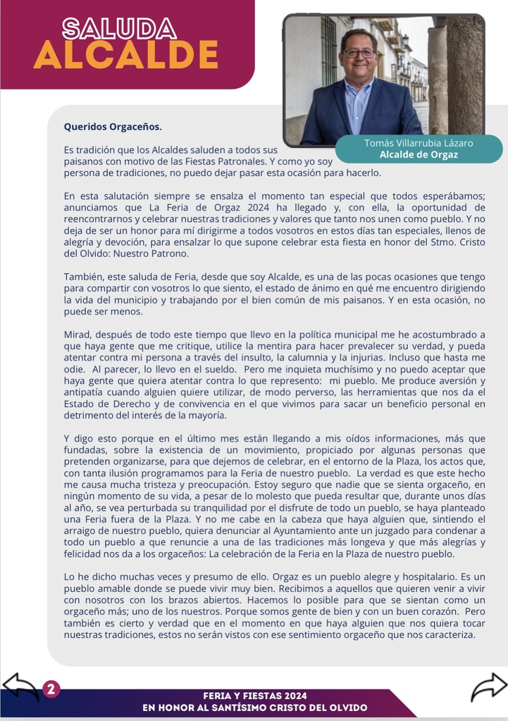 SALUDA SEM ALCALDE. FERIA Y FIESTAS 2024