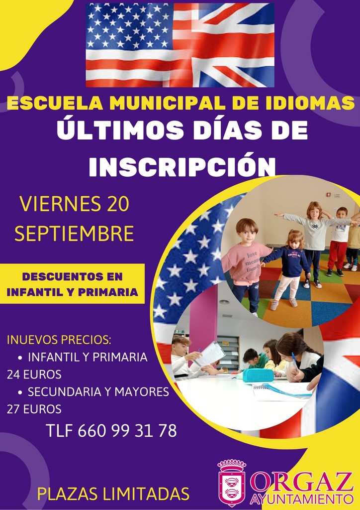 ÚLTIMOS DÍAS DE INSCRIPCIÓN