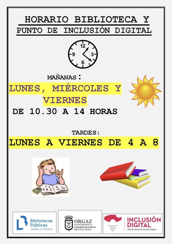 HORARIO OTOÑO INVIERNO BIBLIOTECA