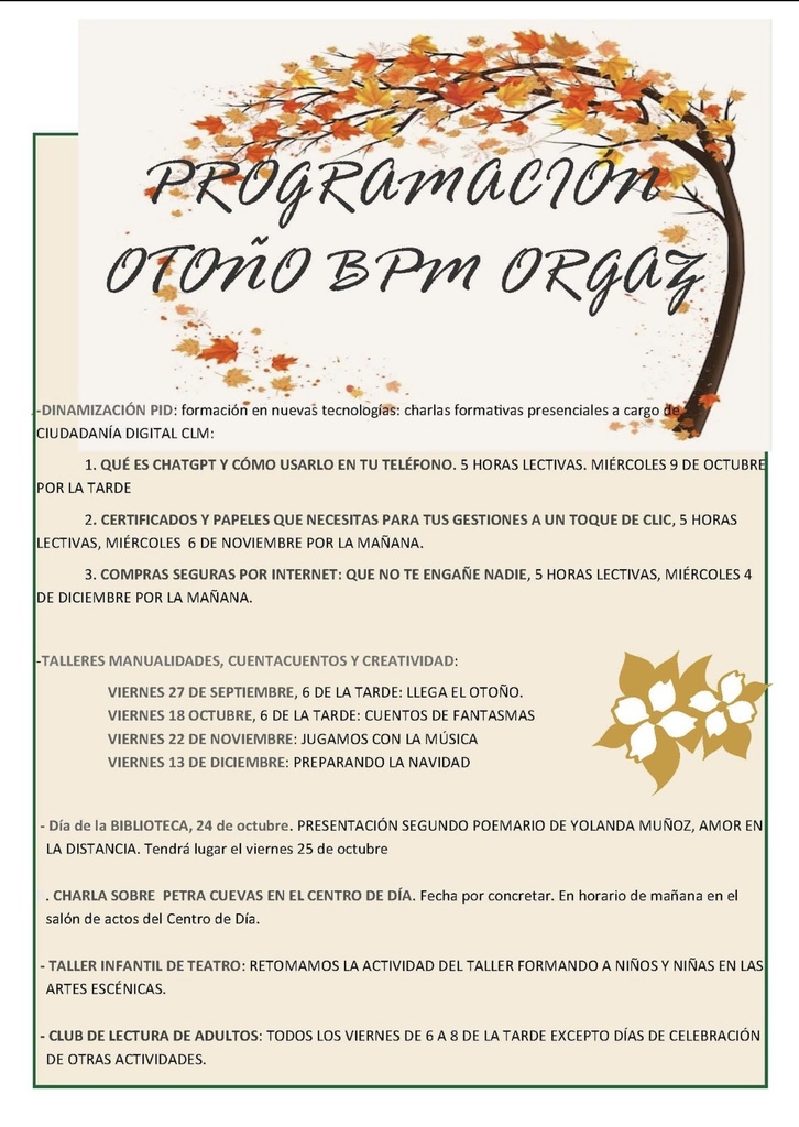 ACTIVIDADES EN LA BIBLIOTECA MUNICIPAL 