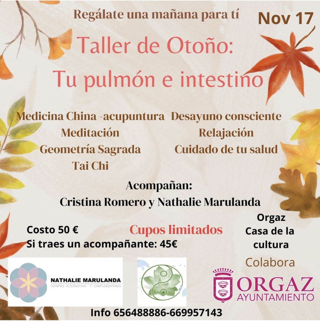 TALLER DE OTOÑO: TU PULMÓN E INTESTINO