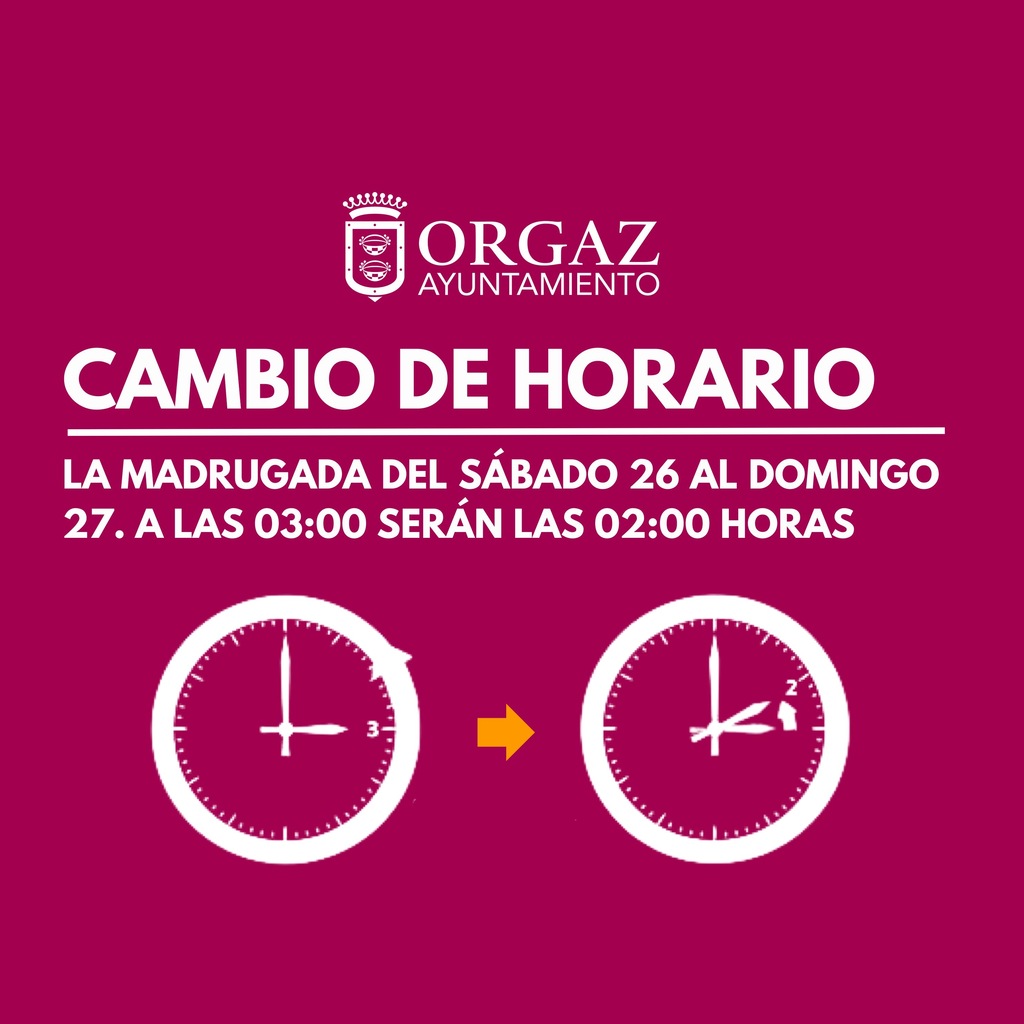 ¡ATENCIÓN CAMBIO DE HORA!