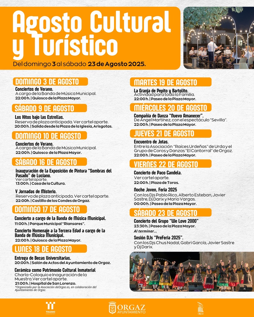PROGRAMACIÓN CULTURAL Y DEPORTIVA AGOSTO 