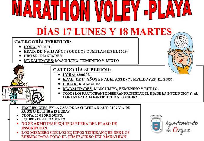 MARATHON VOLEY-PLAYA