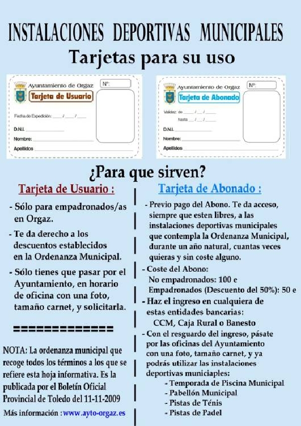 TARJETAS DEPORTIVAS