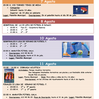 Programación Deportiva mes de Agosto