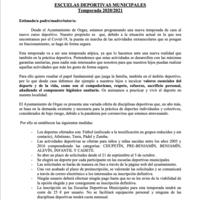 PREINSCRIPCIONES ESCUELAS MUNICIPALES TEMPORADA 2020/2021