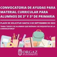 AYUDAS MATERIAL CURRICULAR 3° Y 5°